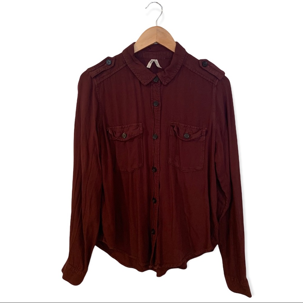 Mudd maroon red button up flannel